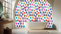 Vibrant Bright colorful wallpaper mural with vivid high-energy design details