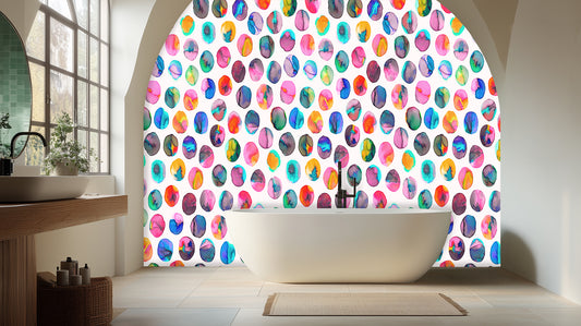 Vibrant Watercolor Ovals wall mural - XWALLX
