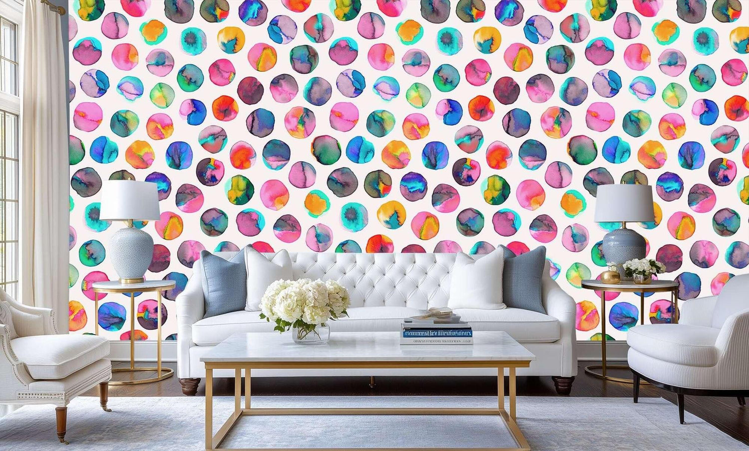 Vibrant Watercolor Ovals wall decor - XWALLX