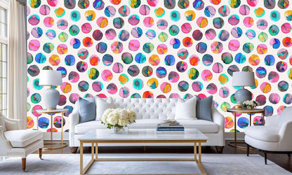 Vibrant Watercolor Ovals wall decor - XWALLX