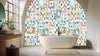 Geometric Watercolor Mosaic Wall Mural
