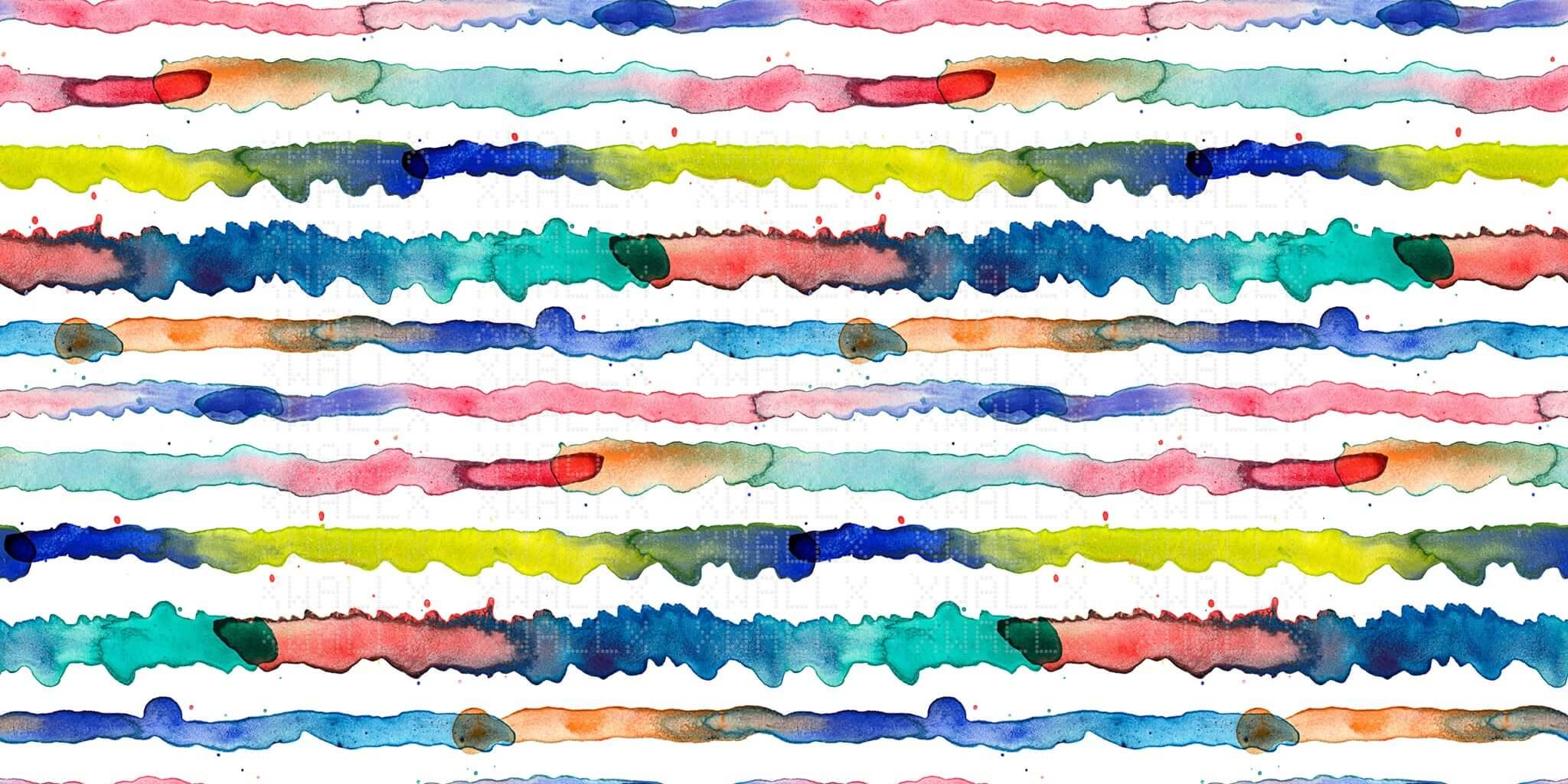 Vibrant Watercolor Stripe Arch Wall Mural