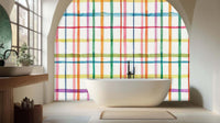 Vibrant multi color Plaid wall mural 