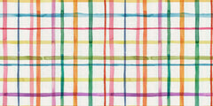 Vibrant Watercolor Plaid Wall Mural