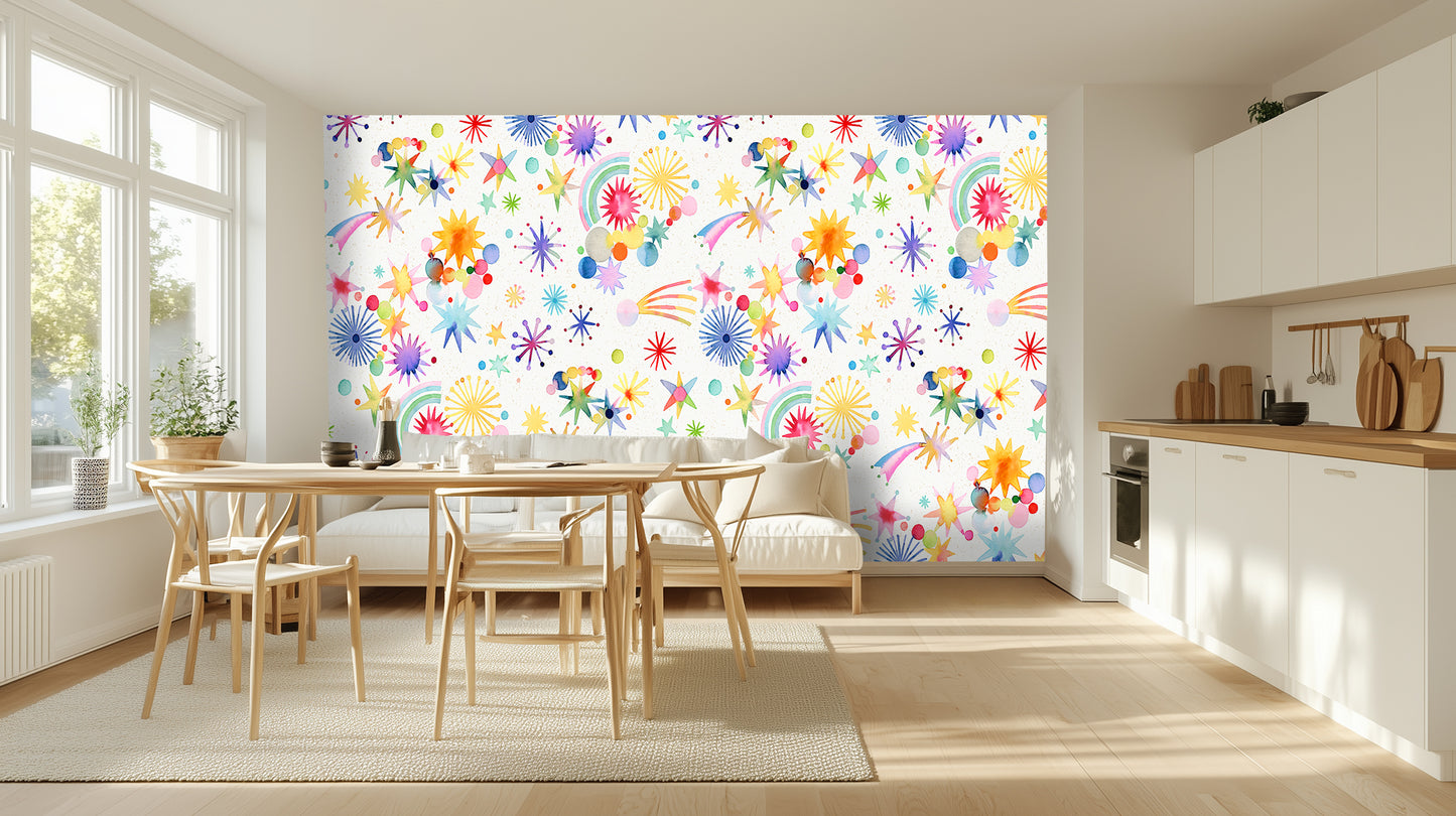 Watercolor Starburst Celebration wallpaper - XWALLX