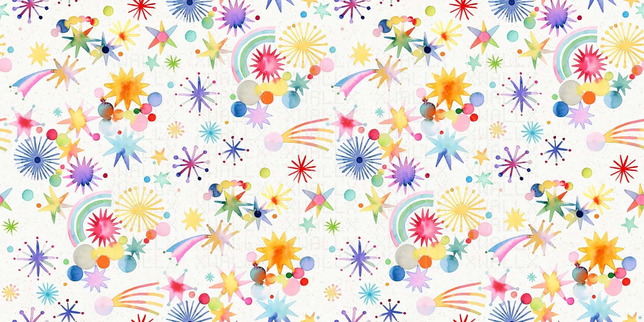 Watercolor Starburst Celebration Wall Mural