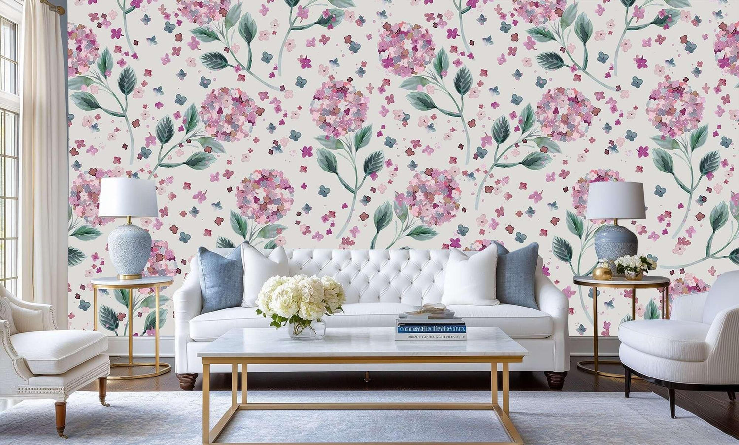 Watercolor Hydrangea Bloom wall decor - XWALLX
