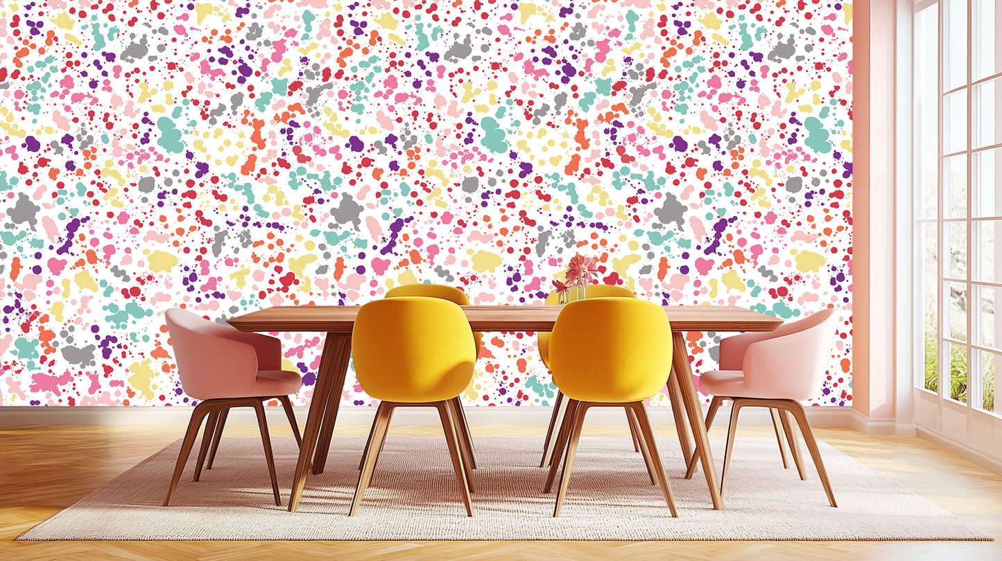Vibrant Paint Splatter wallpaper mural - XWALLX