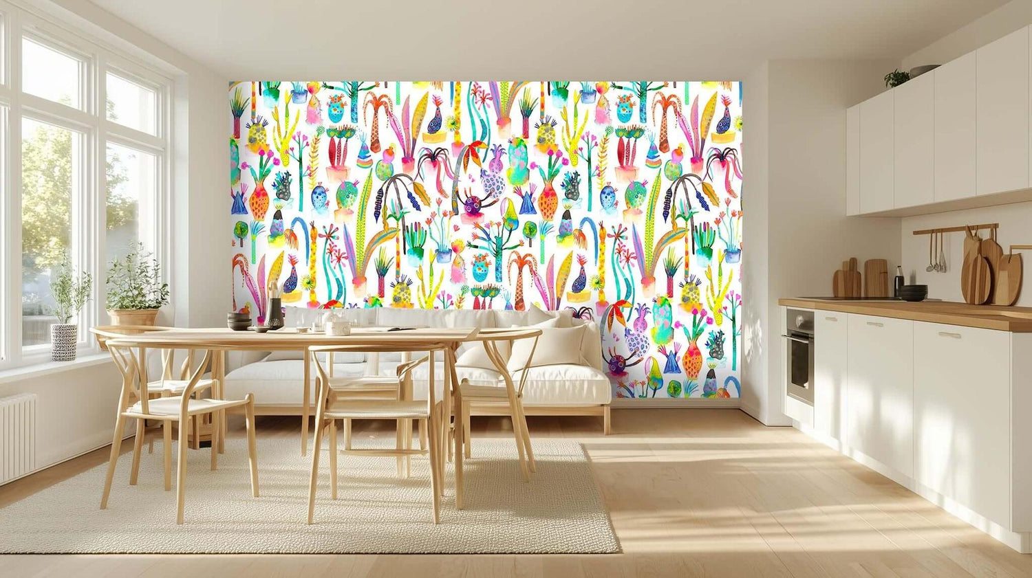 Vibrant Watercolor Cacti wallpaper - XWALLX