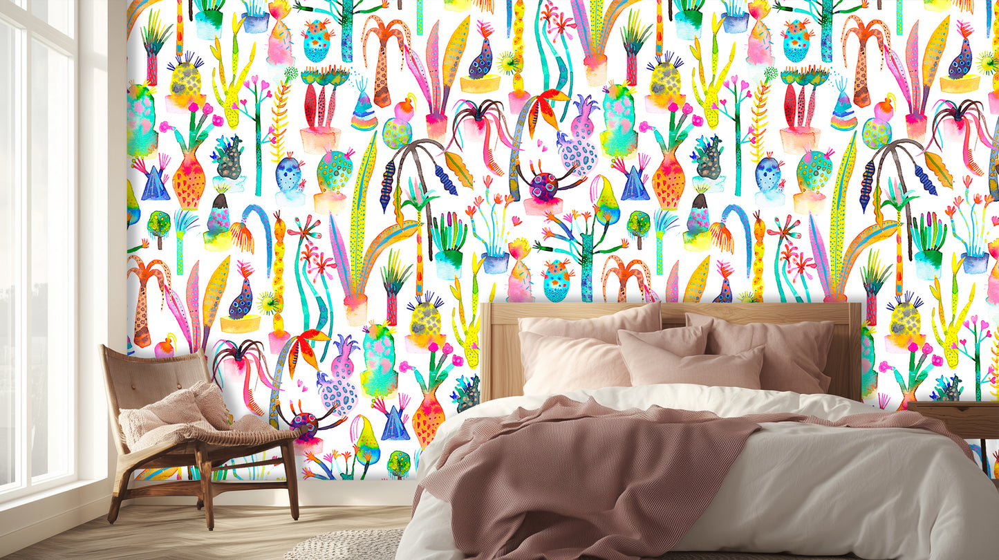 Vibrant Watercolor Cacti wall art - XWALLX