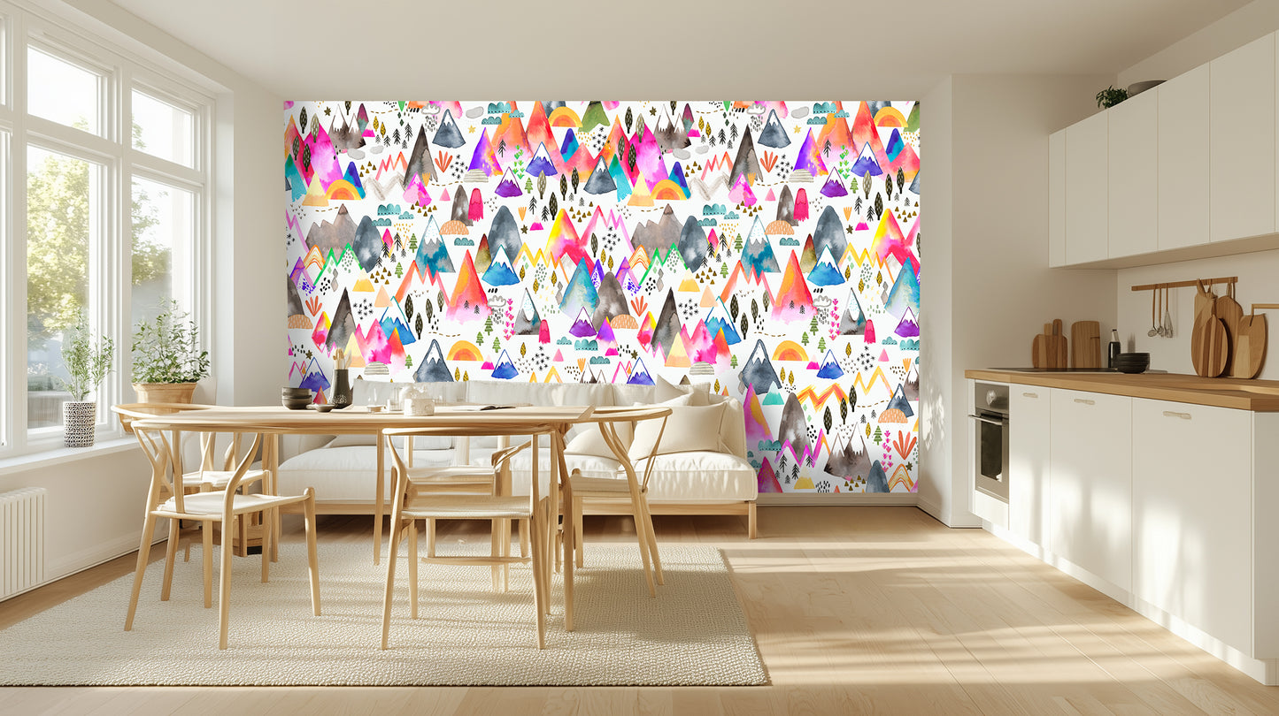 Watercolor Peaks Abstract wallpaper - XWALLX