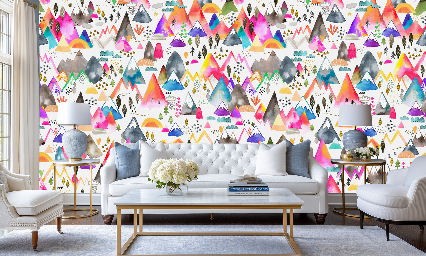 Watercolor Peaks Abstract wall decor - XWALLX