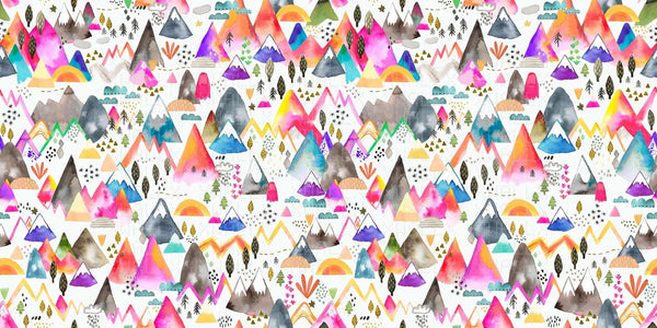 Suluboya Zirveler Soyut Duvar Posteri - Sample