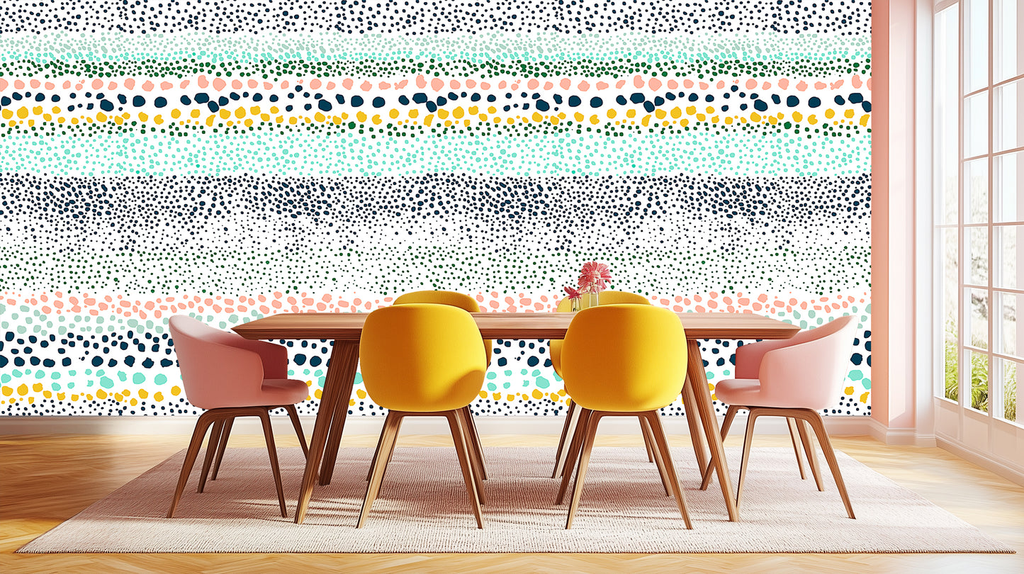 Playful Dappled Stripe wallpaper mural - XWALLX