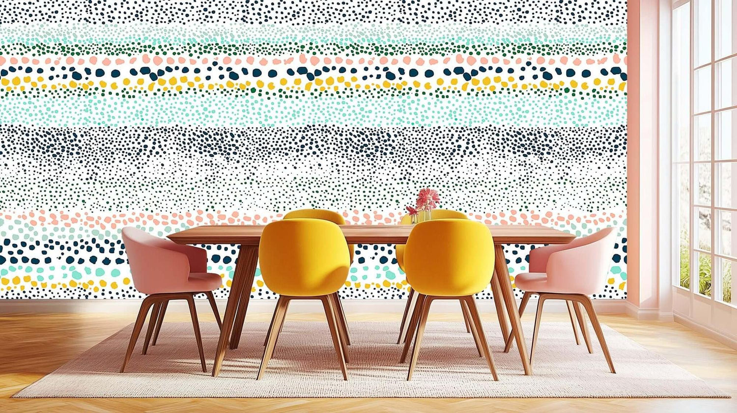 Playful Dappled Stripe wallpaper mural - XWALLX