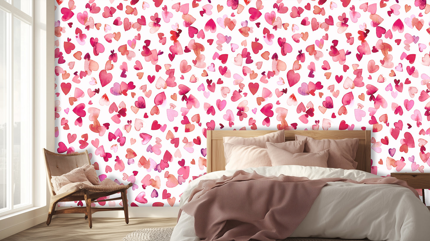 Whimsical Heart Blossom wall mural Mural wall art - XWALLX