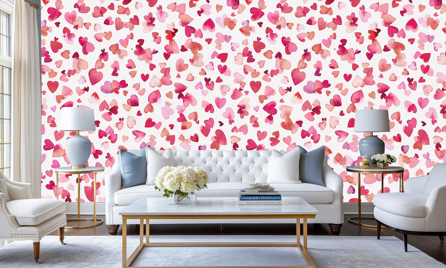 Whimsical Heart Blossom wall mural Mural wall decor - XWALLX