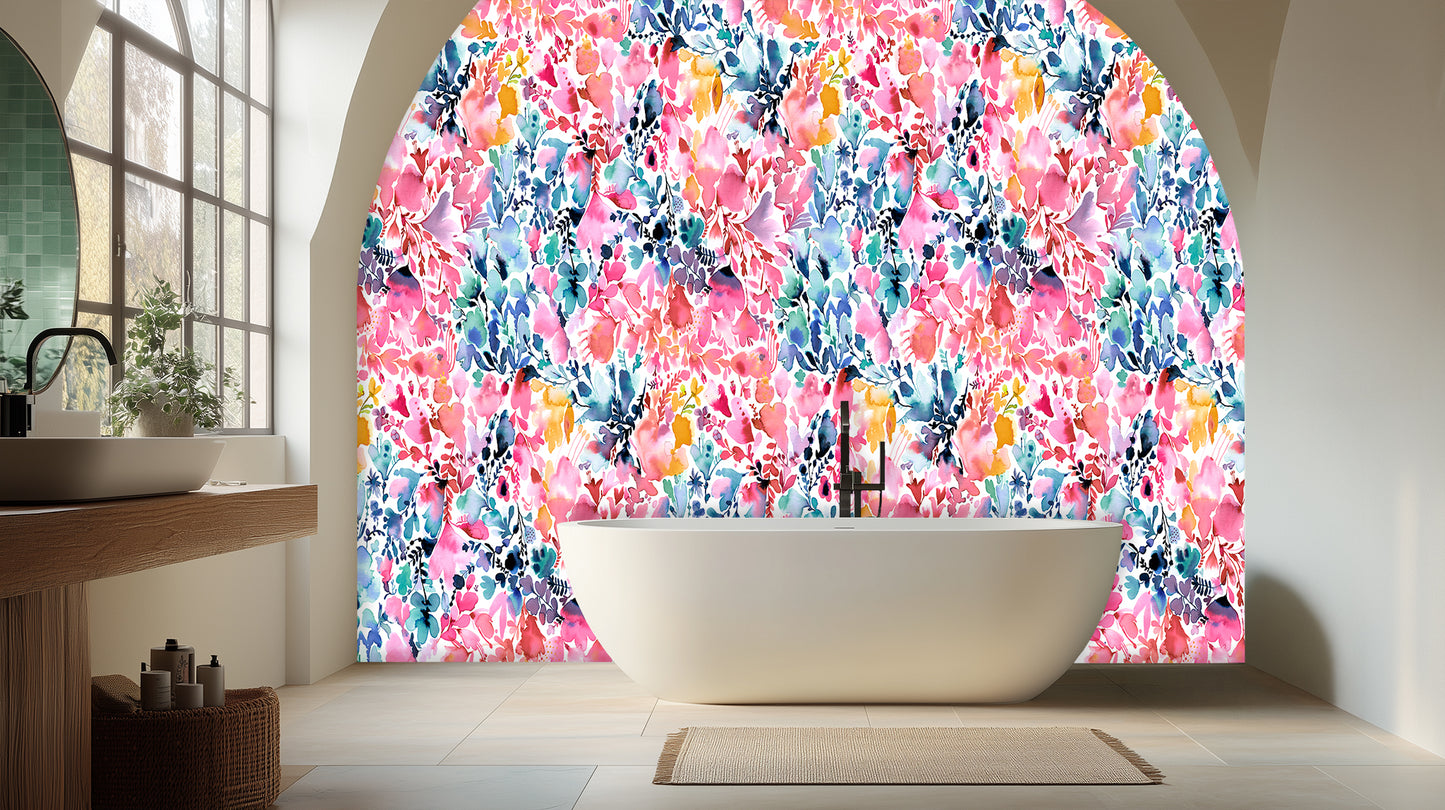 Vibrant Floral Explosion wall mural - XWALLX