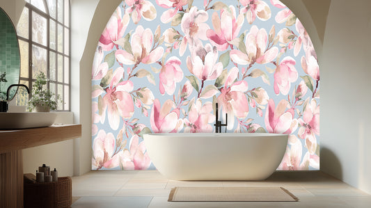 Blush Magnolia Floral wall mural - XWALLX