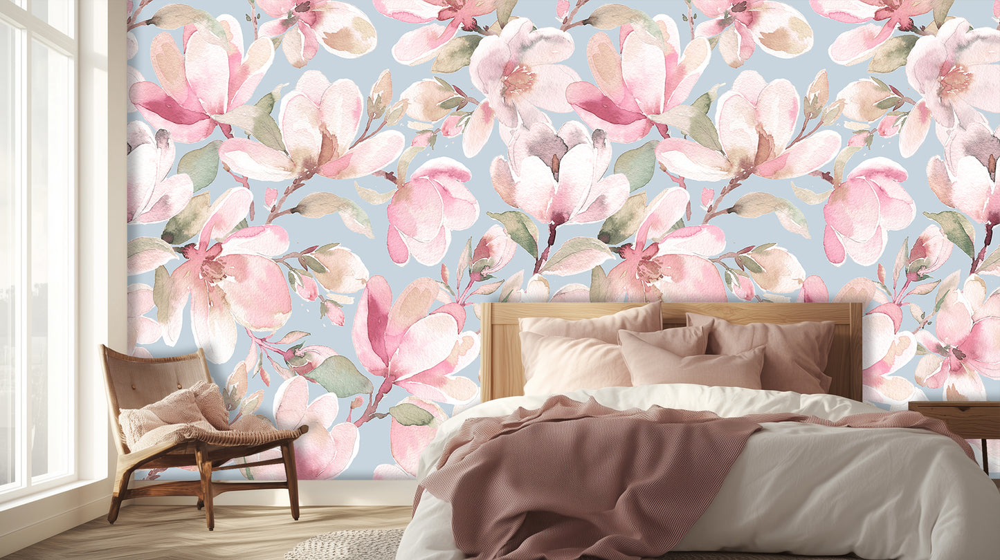 Blush Magnolia Floral wall art - XWALLX