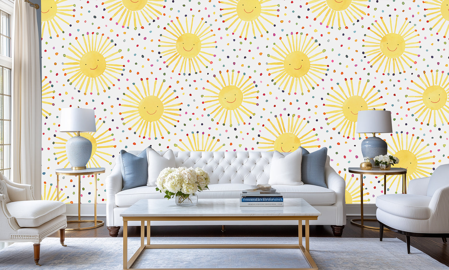 Whimsical Sunburst Smiles wall decor - XWALLX