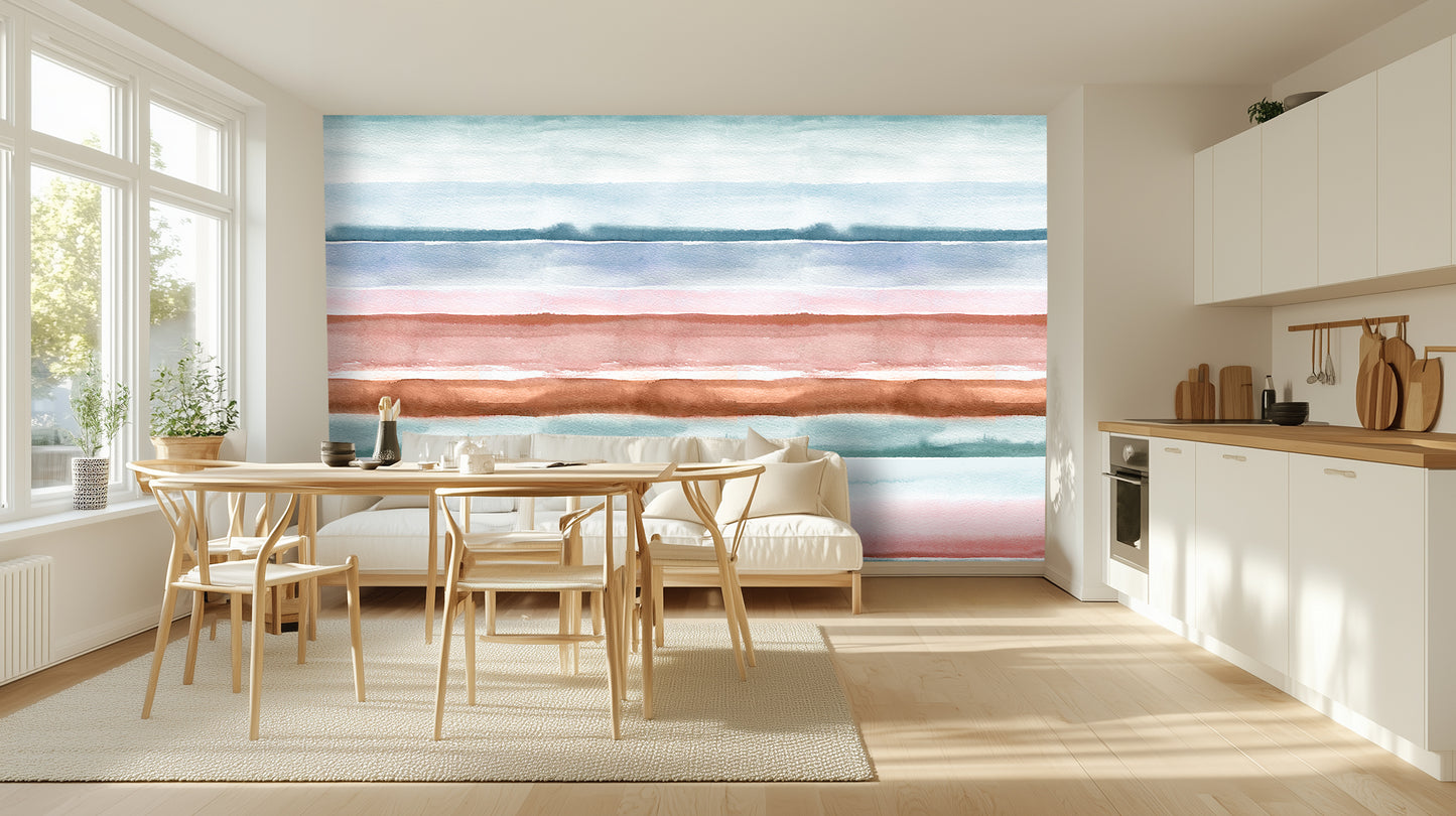 Serene Watercolor Stripe wallpaper - XWALLX