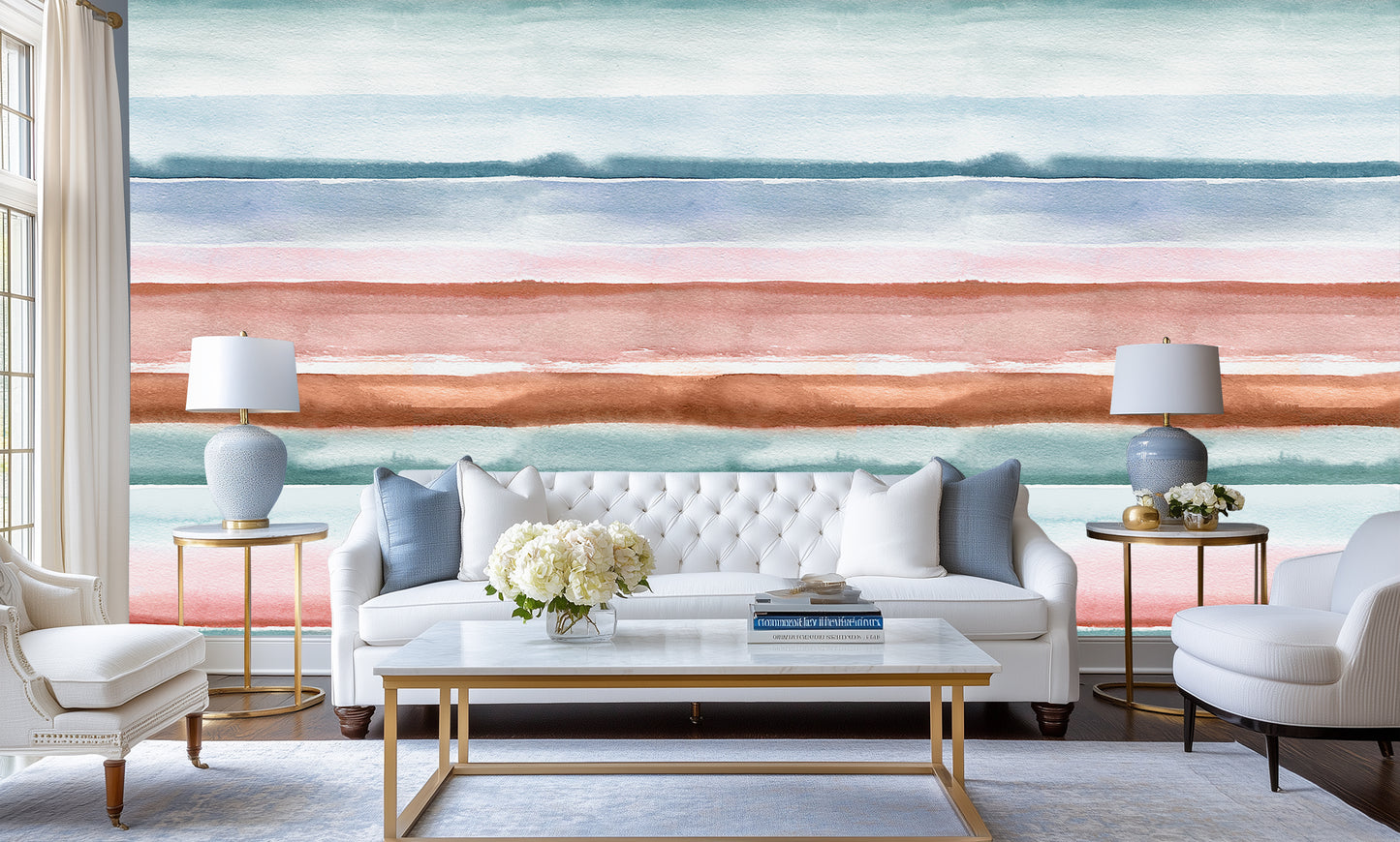 Serene Watercolor Stripe wall decor - XWALLX