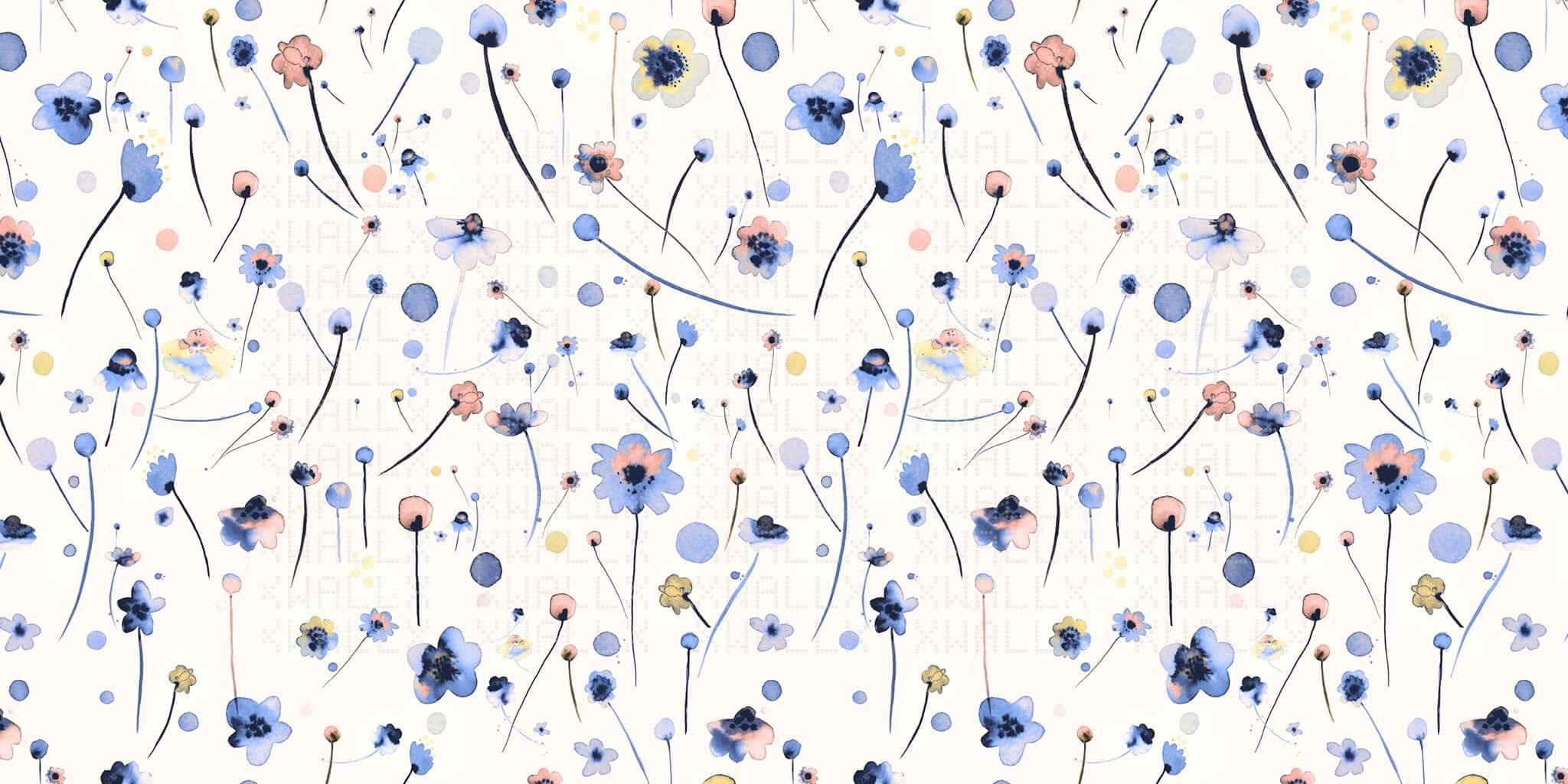 Whimsical Floral Wall Mural for Cheerful Interiors