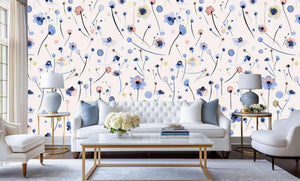 Whimsical Floral Wall Mural for Cheerful Interiors wall decor - XWALLX