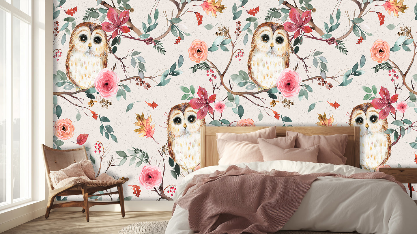 Whimsical Woodland Owl wall mural - XWALLX