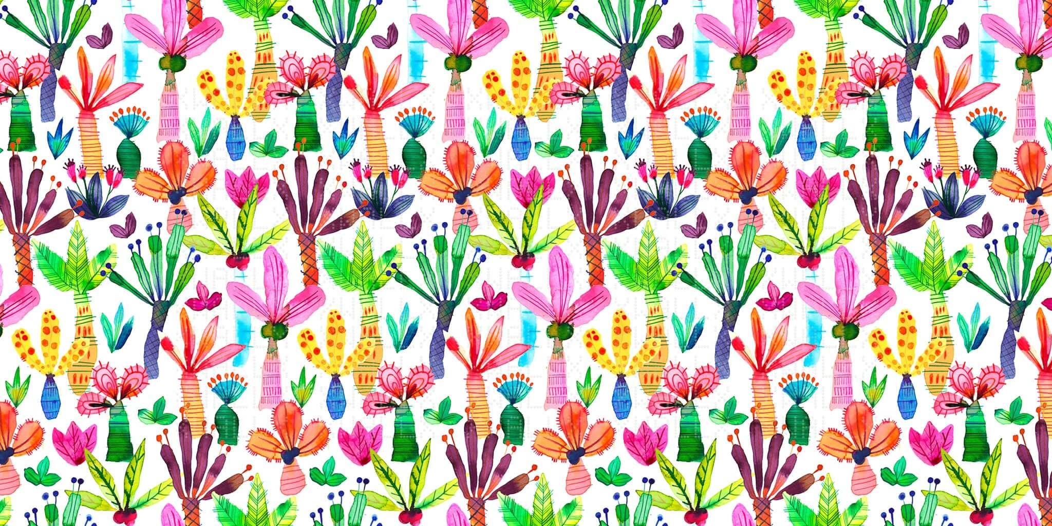 Whimsical Botanical Archway Wall Mural