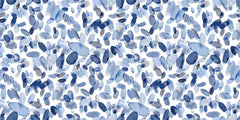 Flowing Blue Brushwork Wall Mural