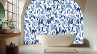 Blue abstract brushstroke cool wallpaper mural