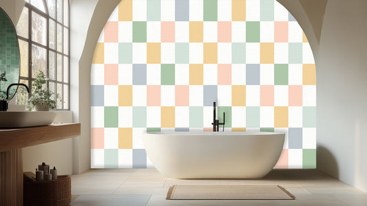 Pastel Checkerboard Arch wall mural - XWALLX