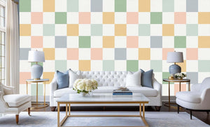 Pastel Checkerboard Arch wall decor - XWALLX