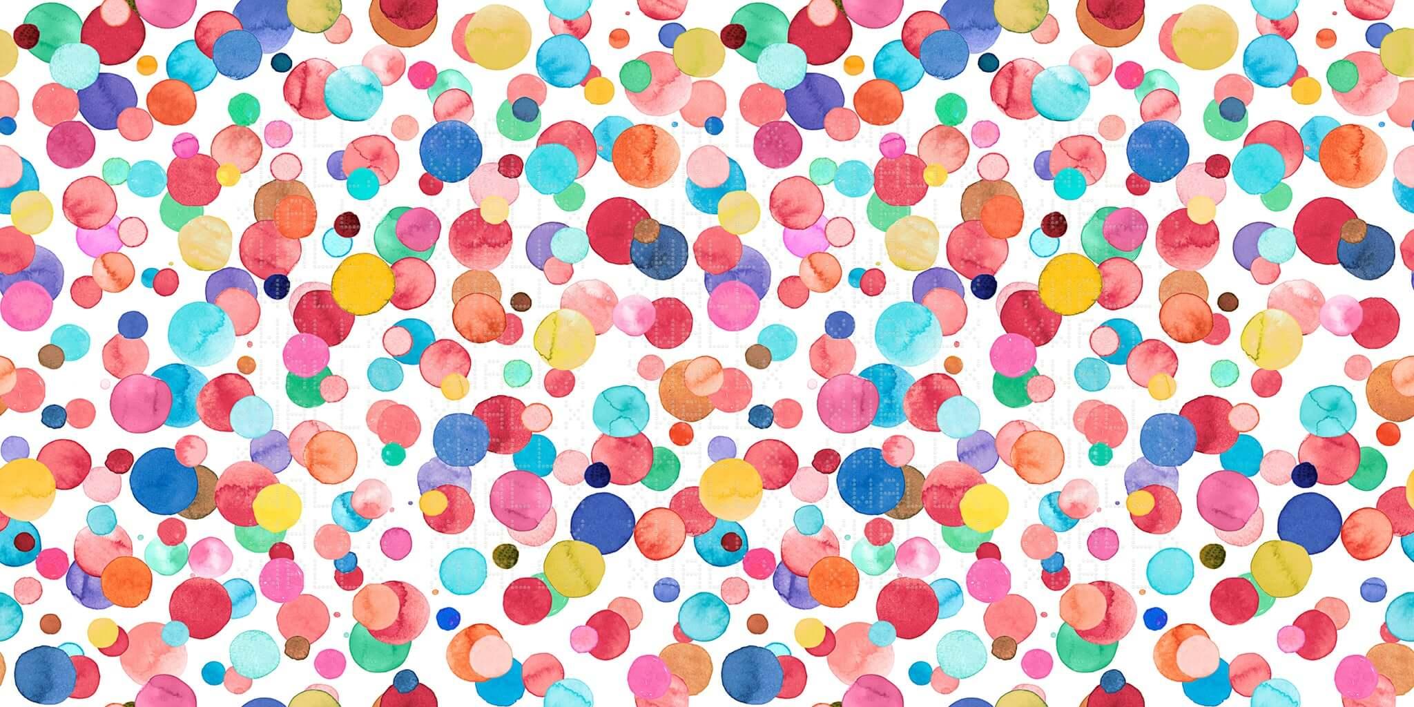 Vibrant Watercolor Dots Wall Mural