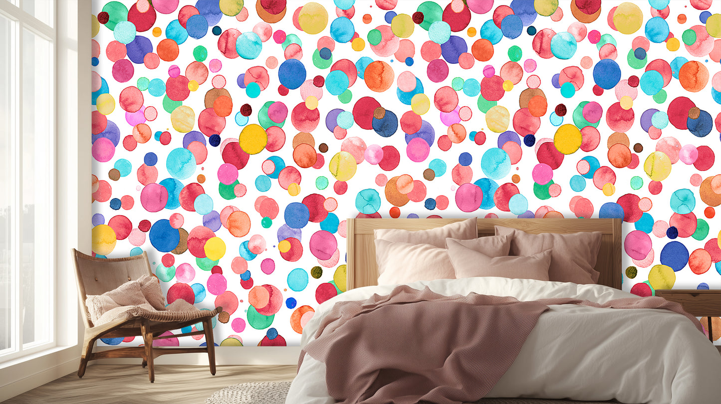 Vibrant Watercolor Dots wall art - XWALLX