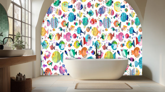 Whimsical Colorful Fish wall mural - XWALLX