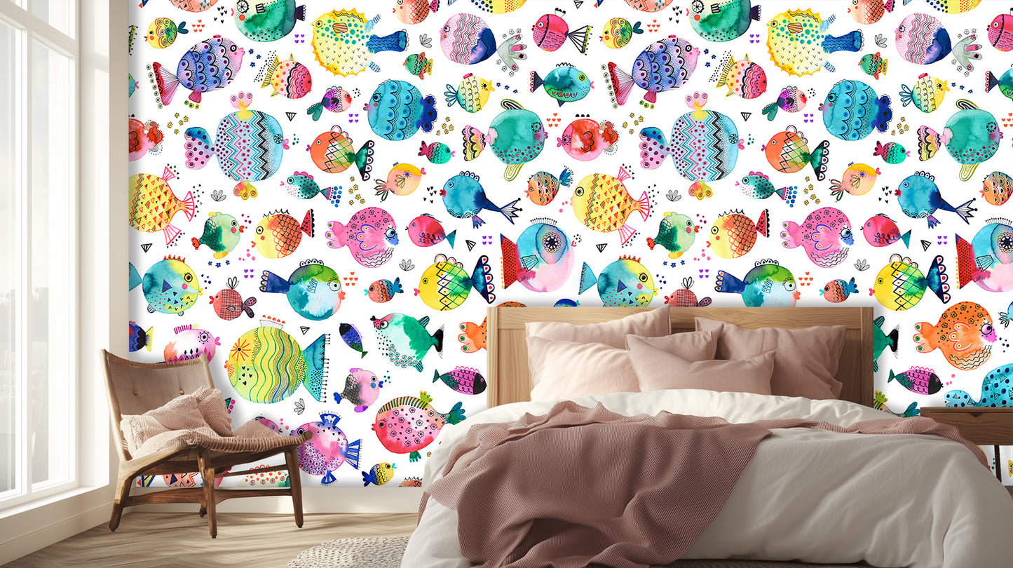Whimsical Colorful Fish wall art - XWALLX