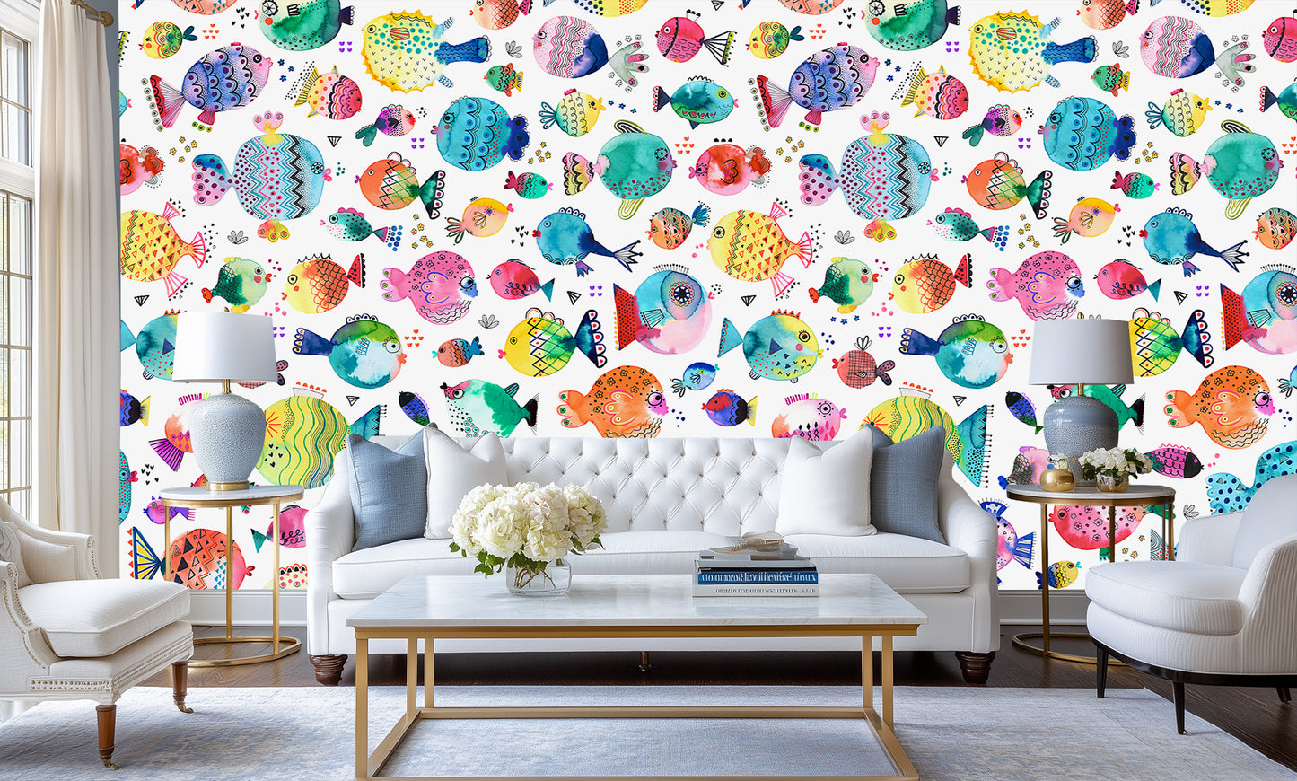 Whimsical Colorful Fish wall decor - XWALLX