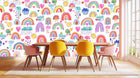 Whimsical Rainbow Hearts poster duvar kağıdı - XWALLX