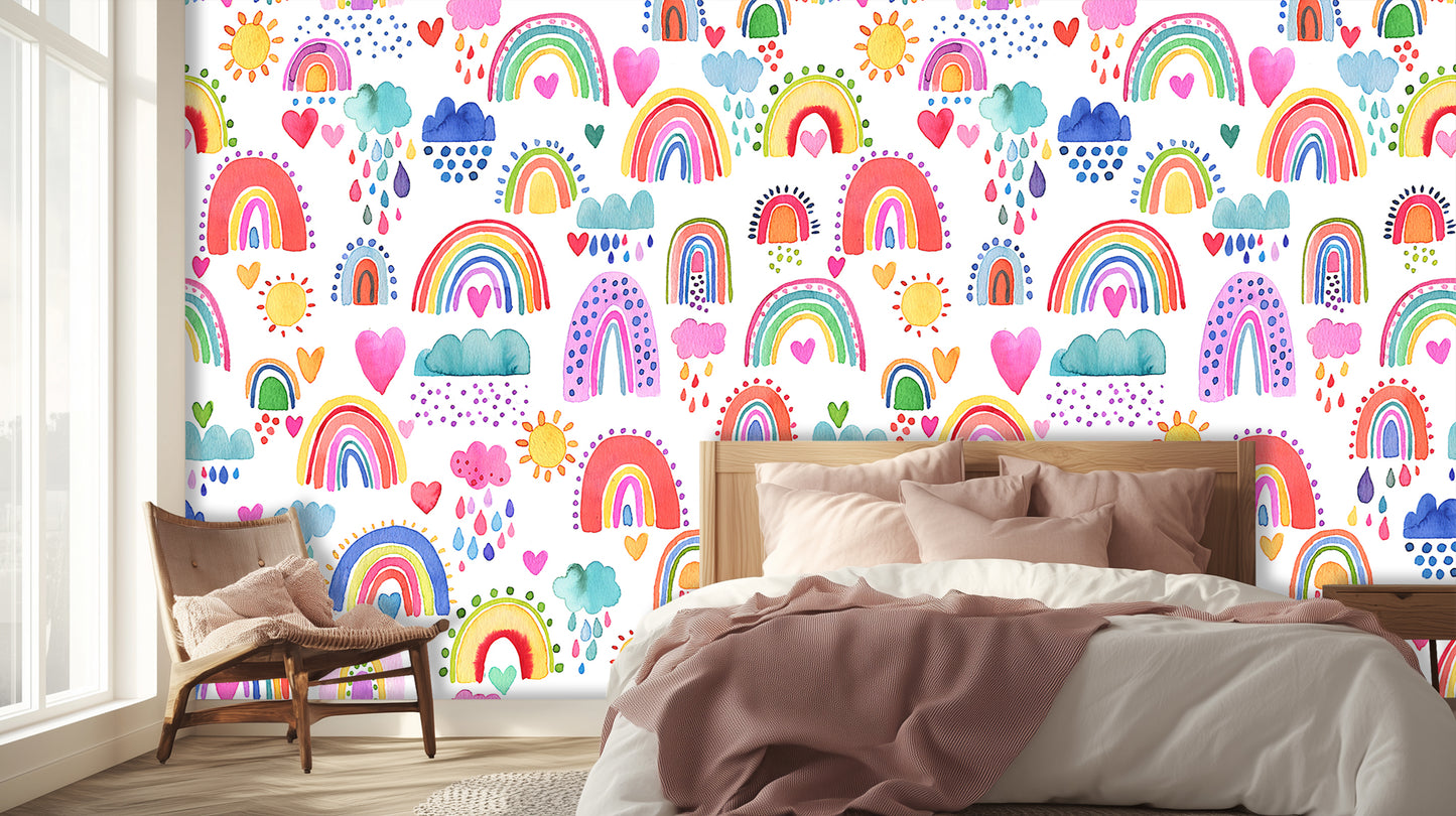 Whimsical Rainbow Hearts wallpaper - XWALLX