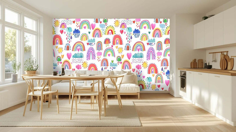 Whimsical Rainbow Hearts duvar dekoru - XWALLX