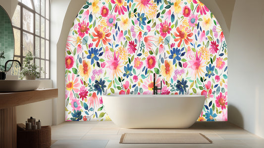 Vibrant Floral Watercolor wall mural - XWALLX