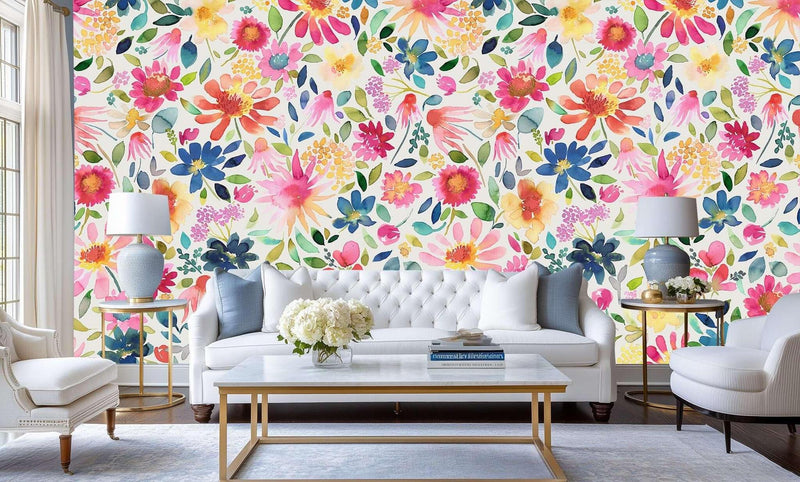 Vibrant Floral Watercolor wall decor - XWALLX