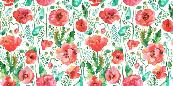 Neşeli Gelincikler Suluboya Duvar Posteri - Sample