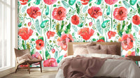 Joyful Poppies Watercolor wall art - XWALLX