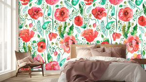 Joyful Poppies Watercolor wall art - XWALLX