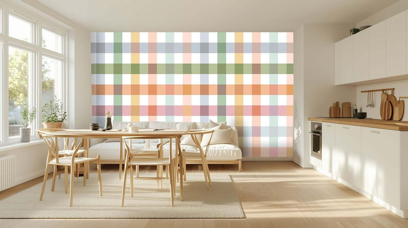 Pastel Ekose Kemer duvar kağıdı - XWALLX