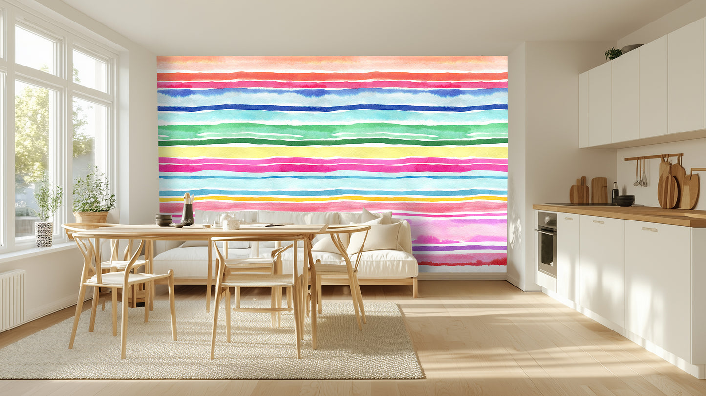 Vibrant Watercolor Stripe wallpaper - XWALLX